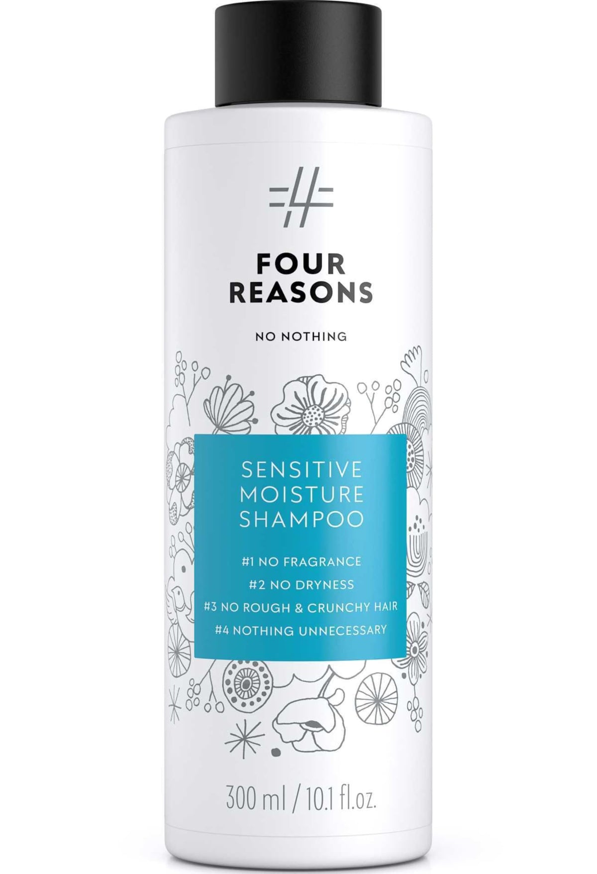 Shampoing No Nothing en bouteille sans parfum pour cheveux sensibles.