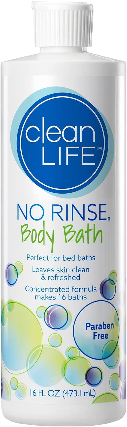 No-Rinse Body Bath, bouteille prête à l’usage, nettoyage rapide sans rinçage.