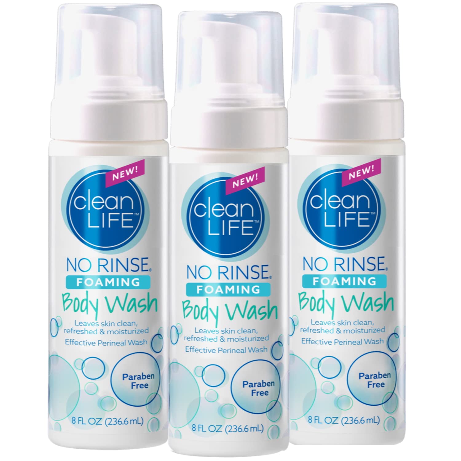 No-Rinse Foaming Body Wash bottle pour for quick waterless cleansing