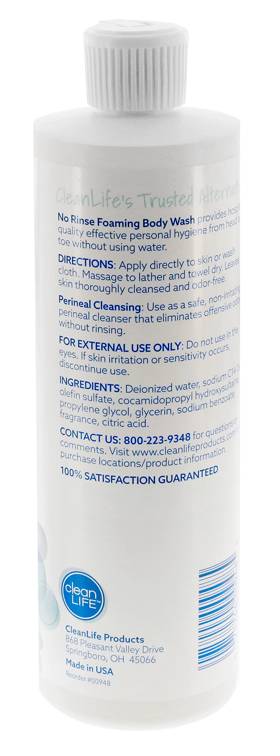 No-Rinse formule douce pour peau sensible, nettoyage en douceur