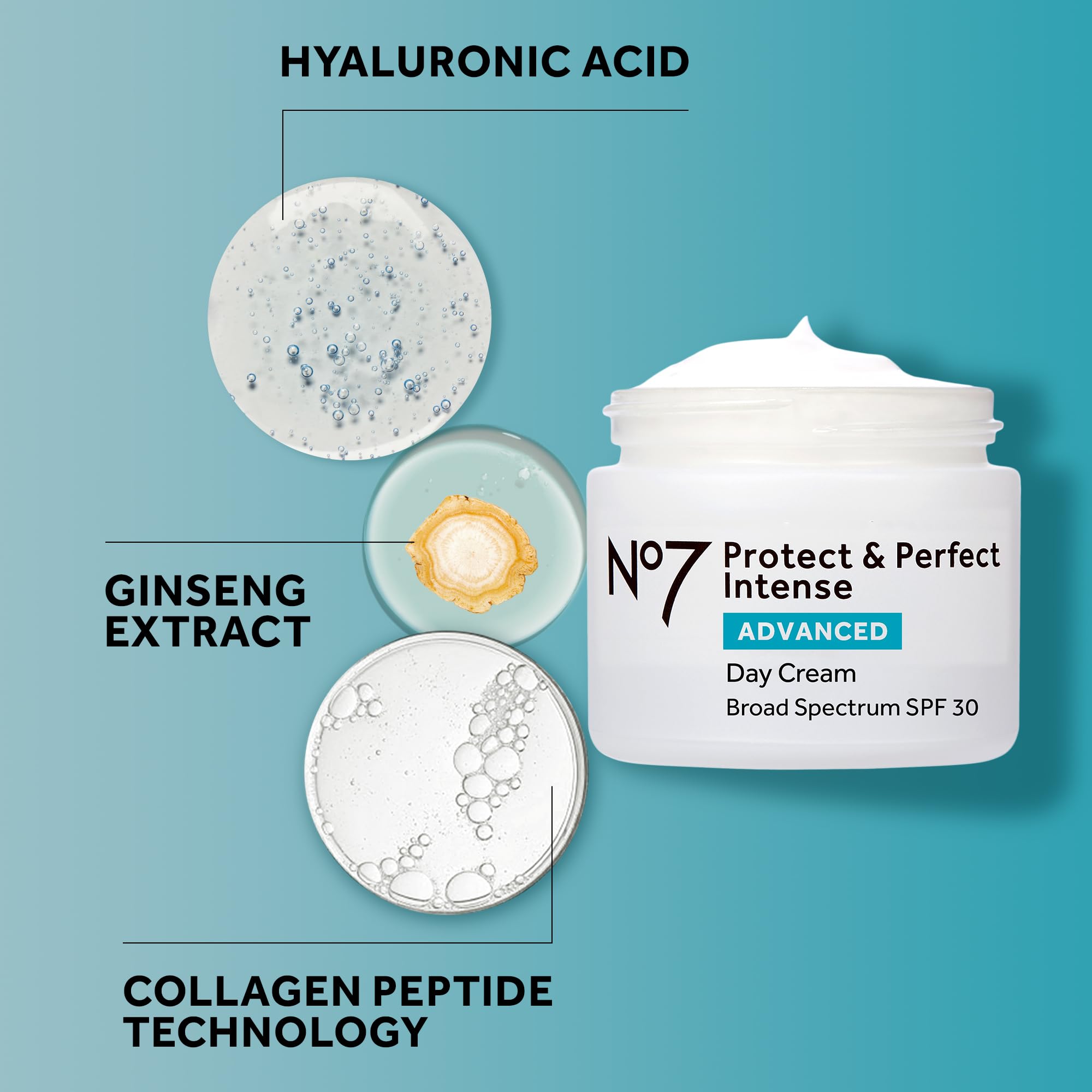 No7 Acide hyaluronique pour une hydratation profonde et durable.