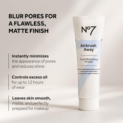 No7 Airbrush Away, texture légère sans huile pour contrôler la brillance.