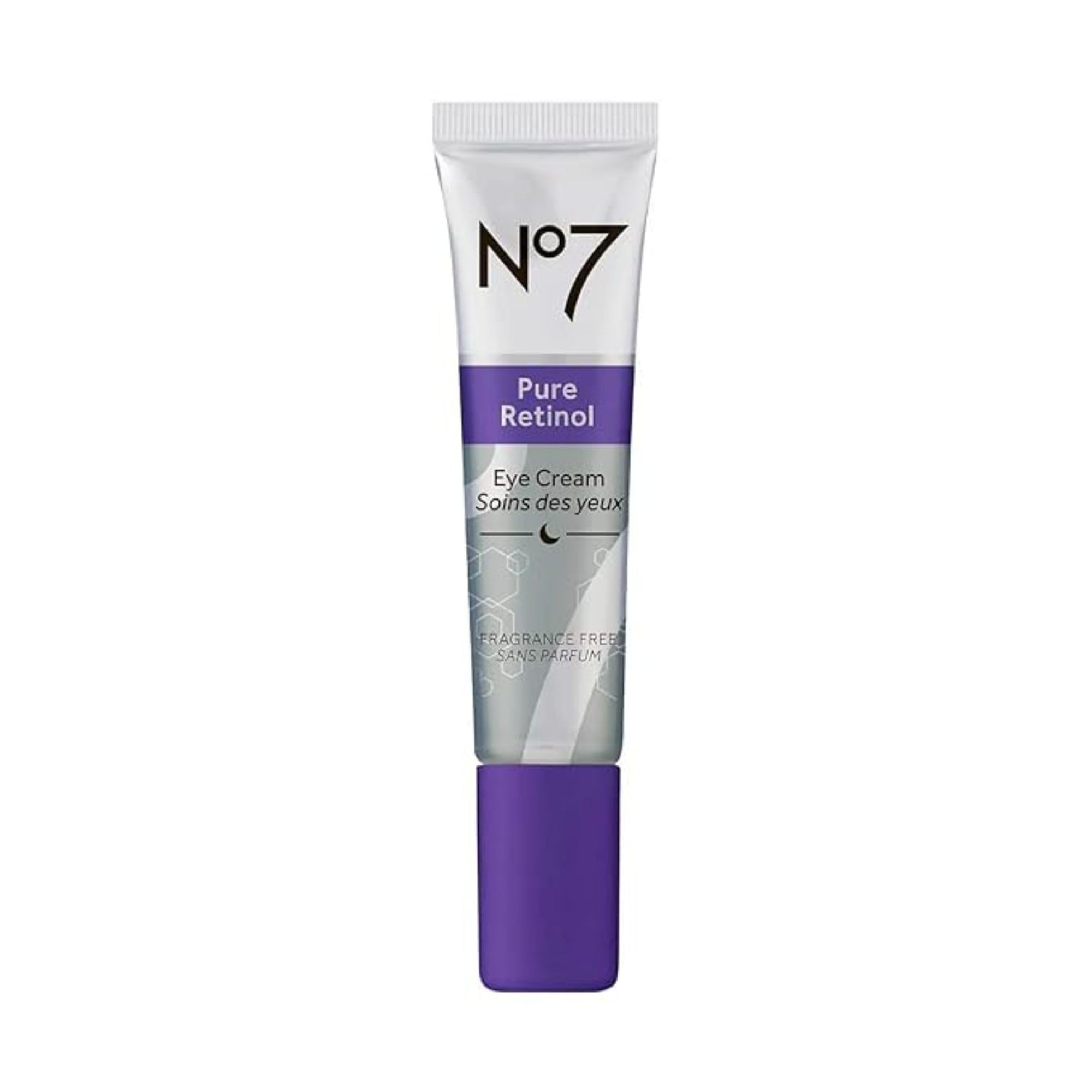 No7 Crème Yeux Retinol flacon, potentiel éclaircissant le regard.