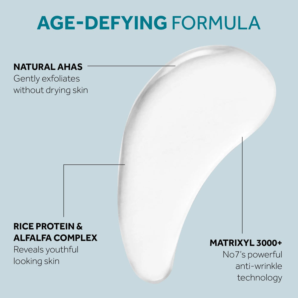 No7 exfoliant naturel AHA : peau plus lisse et lumineuse.