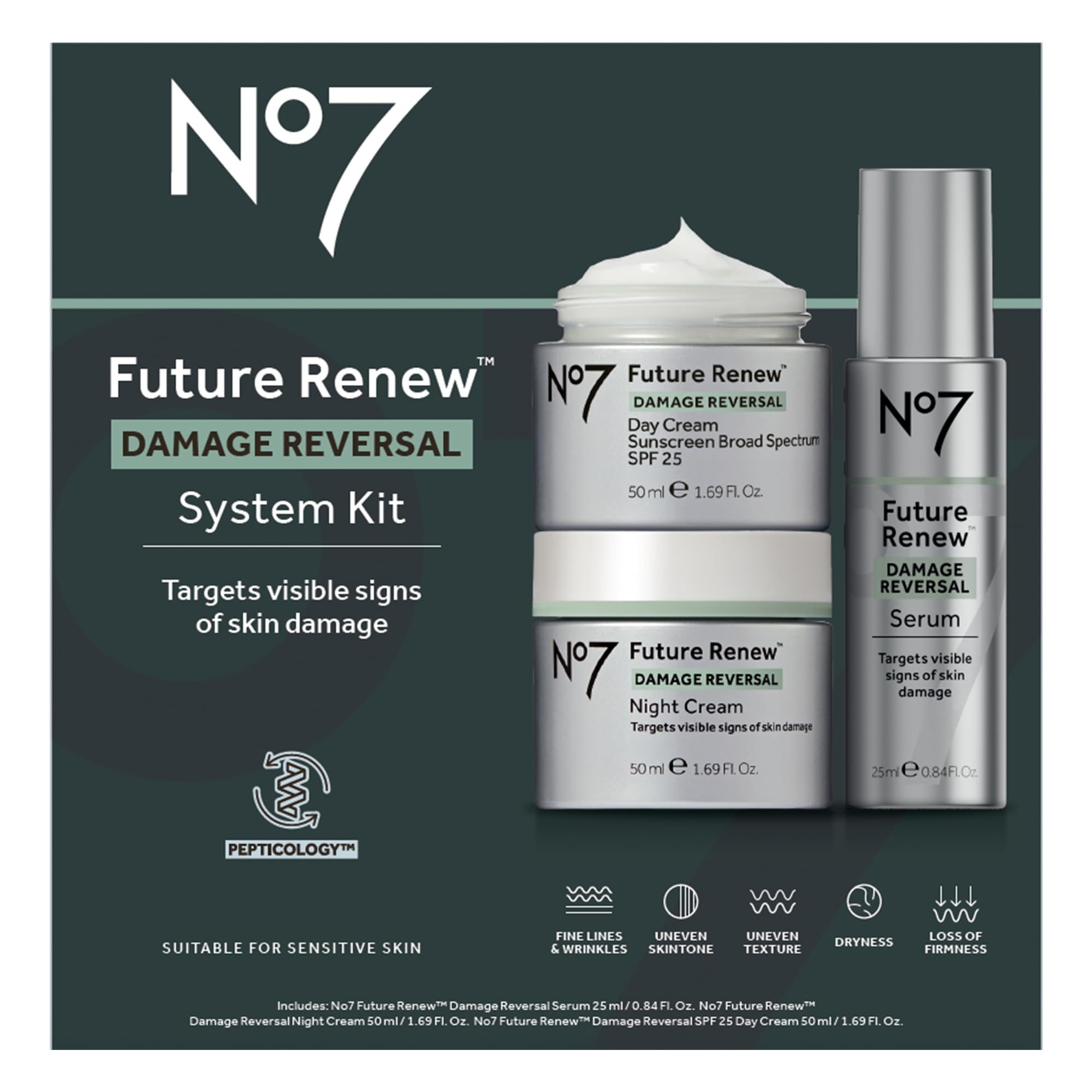 Crème jour SPF25 No7 Future Renew - pot: protection légère et hydratation durable.