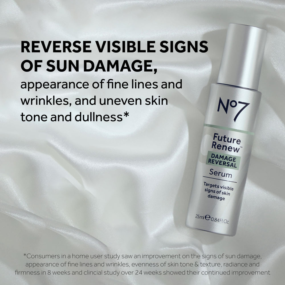 No7 Future Renew serum dropper close-up showing convenient application