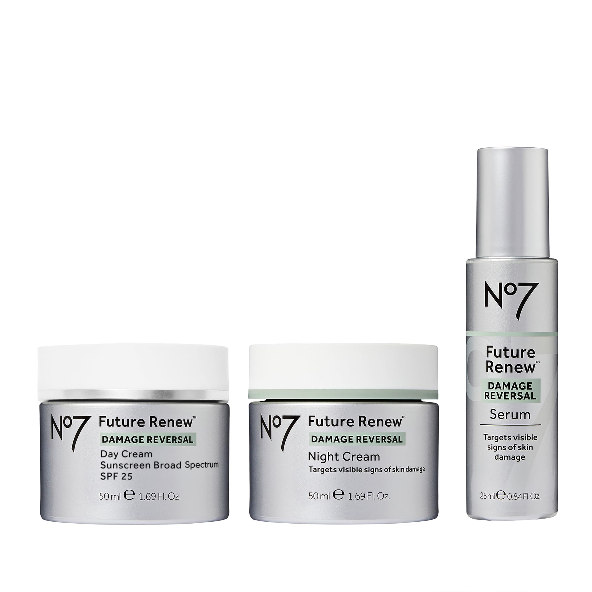 Sérum visage No7 Future Renew - bouteille: absorption rapide et teint éclatant.