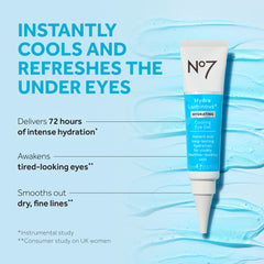 No7 HydraLuminous+ Application matin: précision douce autour des yeux.