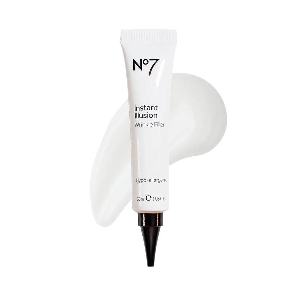 No7 Instant Illusion: flacon du sérum pour une peau plus lisse et lumineuse.