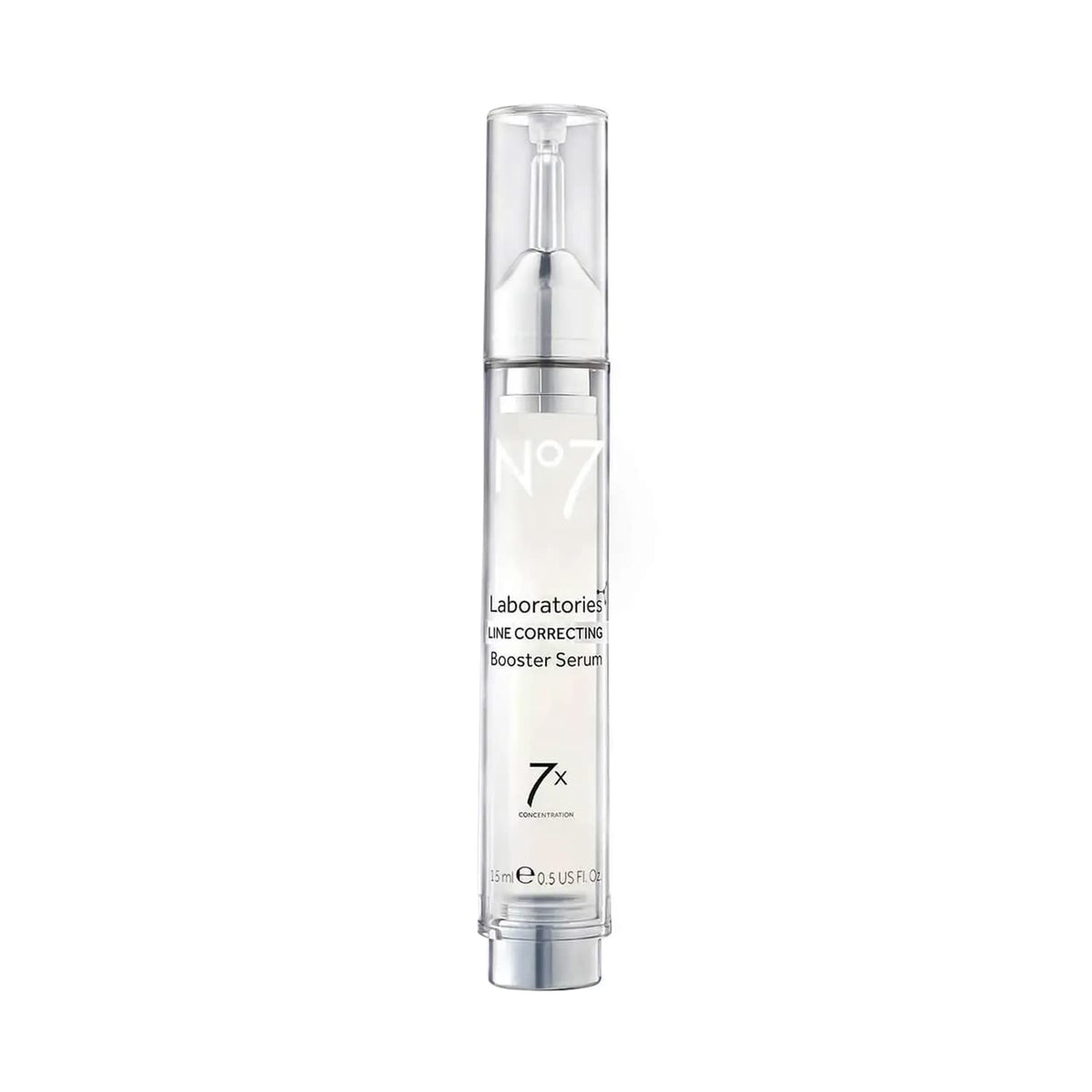No7 Lift et Luminate Serum dans sa bouteille, hydratation et fermeté possibles.