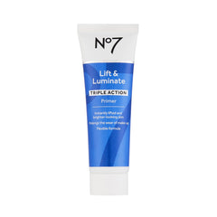 No7 Lift & Luminate Primer bottle pump delivers a smooth base with subtle glow