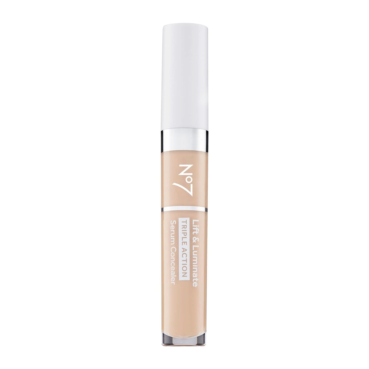 No7 Lift & Luminate concealer en flacon 8 ml prêt à l’emploi pour corriger imperfections et cernes.