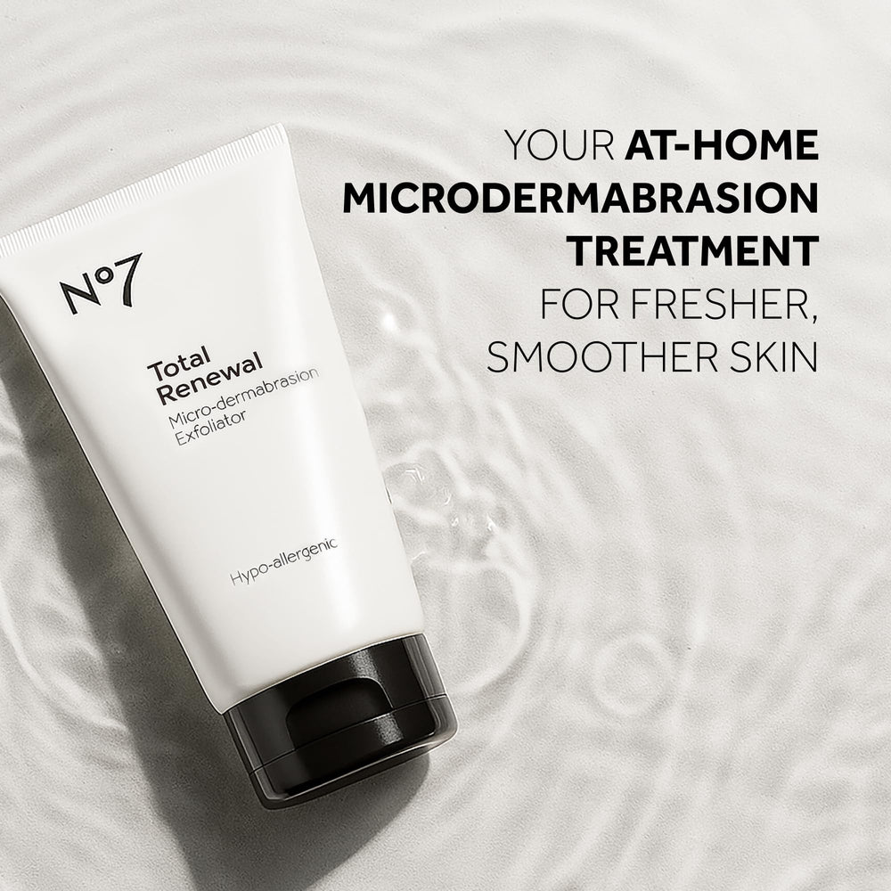 No7 Microdermabrasion Total Renewal crystal detail emphasizes gentle grain texture