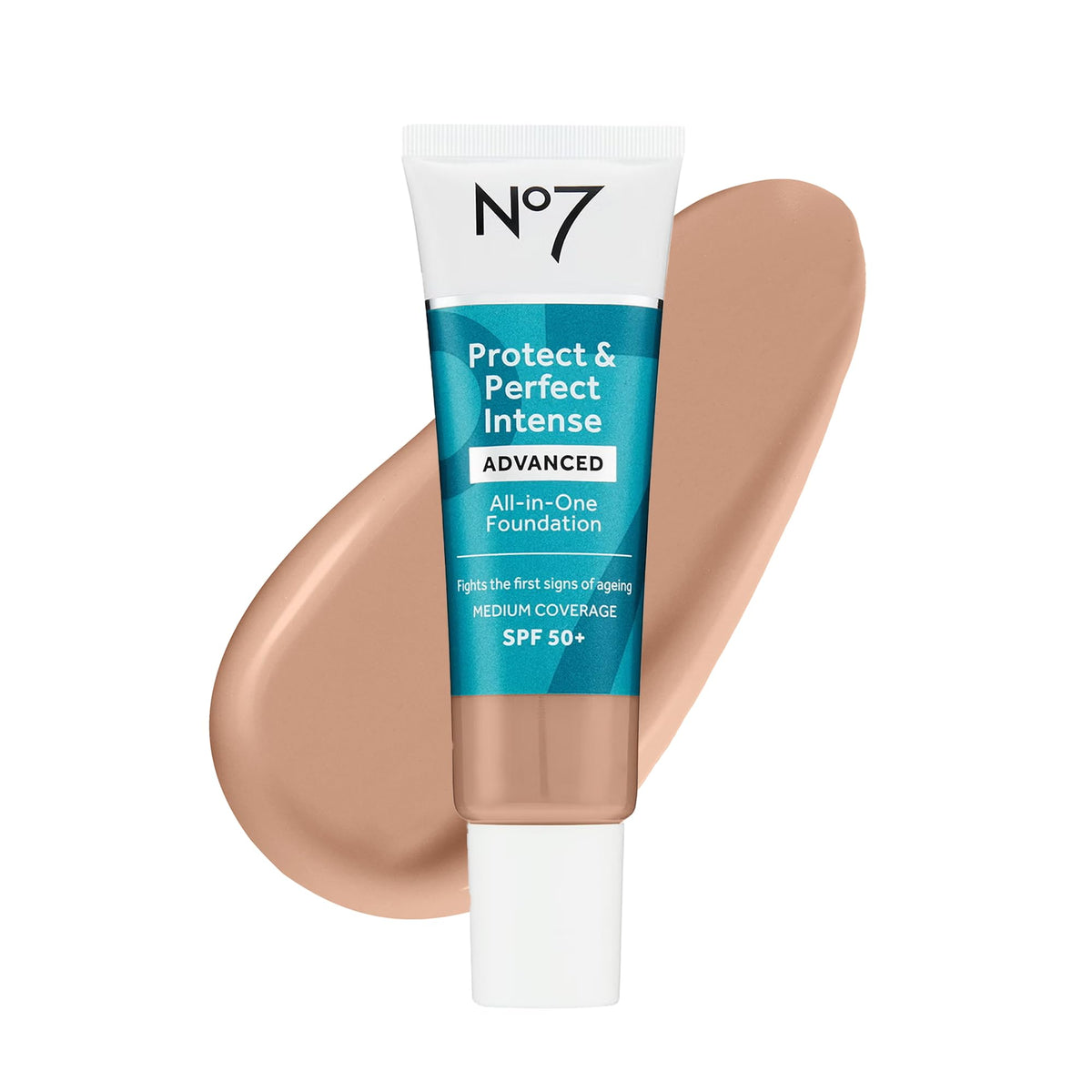 No7 Protect & Perfect flacon Cool Beige, base hydratante et unifiante le teint.