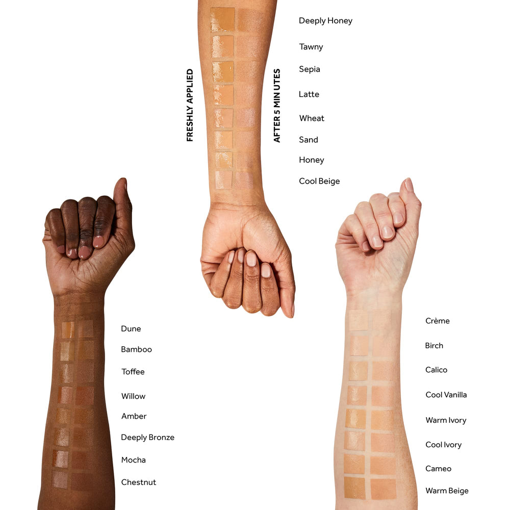 No7 Protect & Perfect foundation application with brush demonstrates easy blending.