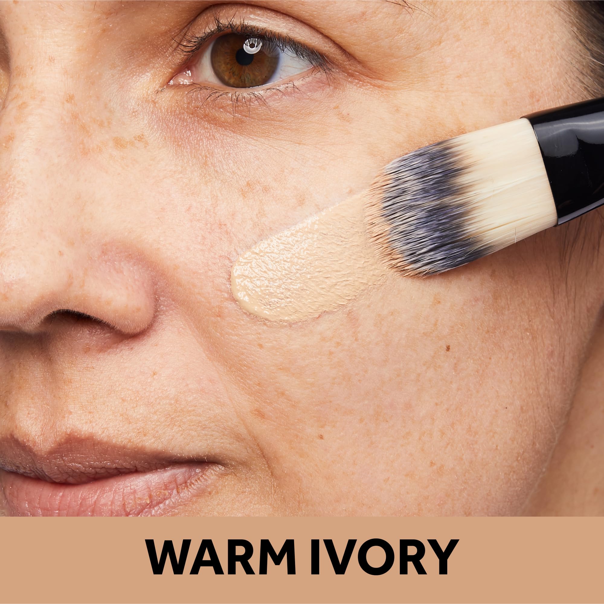 No7 Protect & Perfect foundation Warm Ivory SPF 50 label signals sun protection for daily wear.