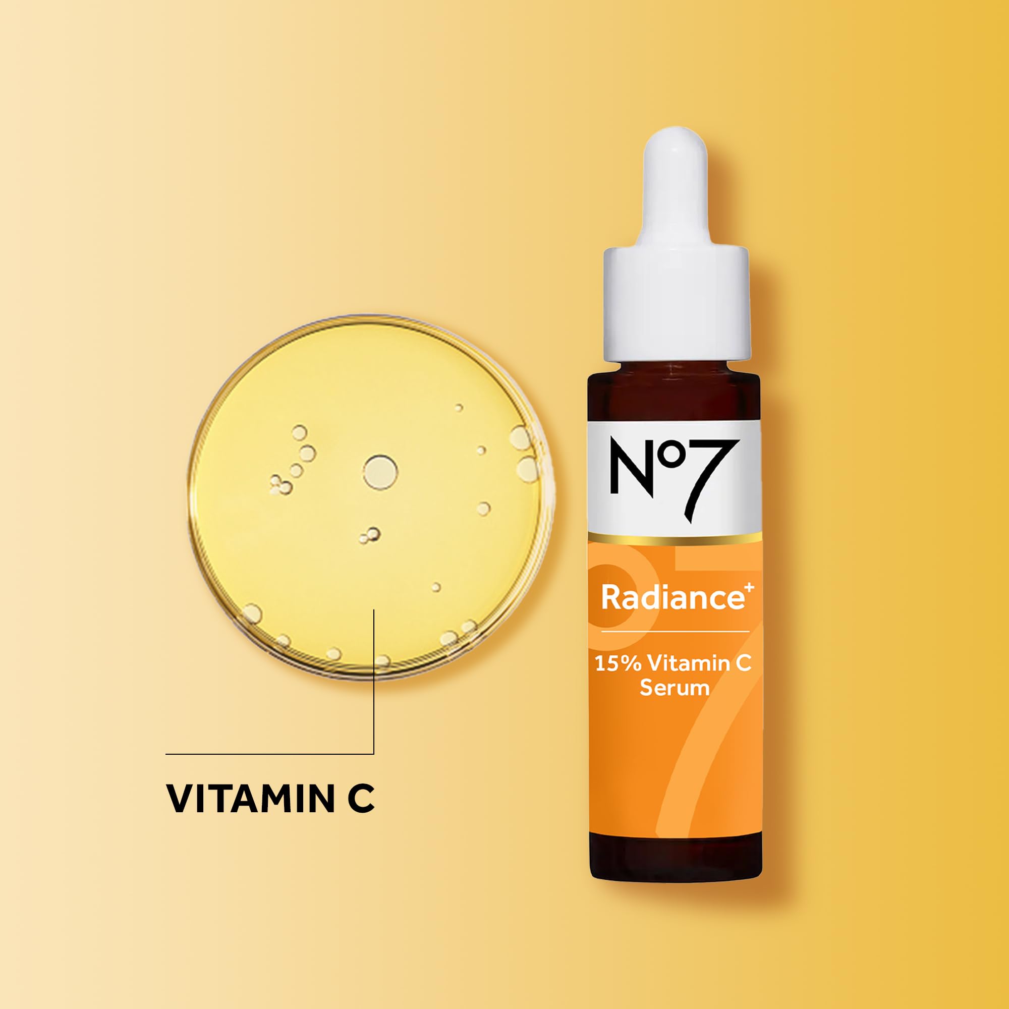No7 Radiance+ convient à tous les types de peau, soin doux.