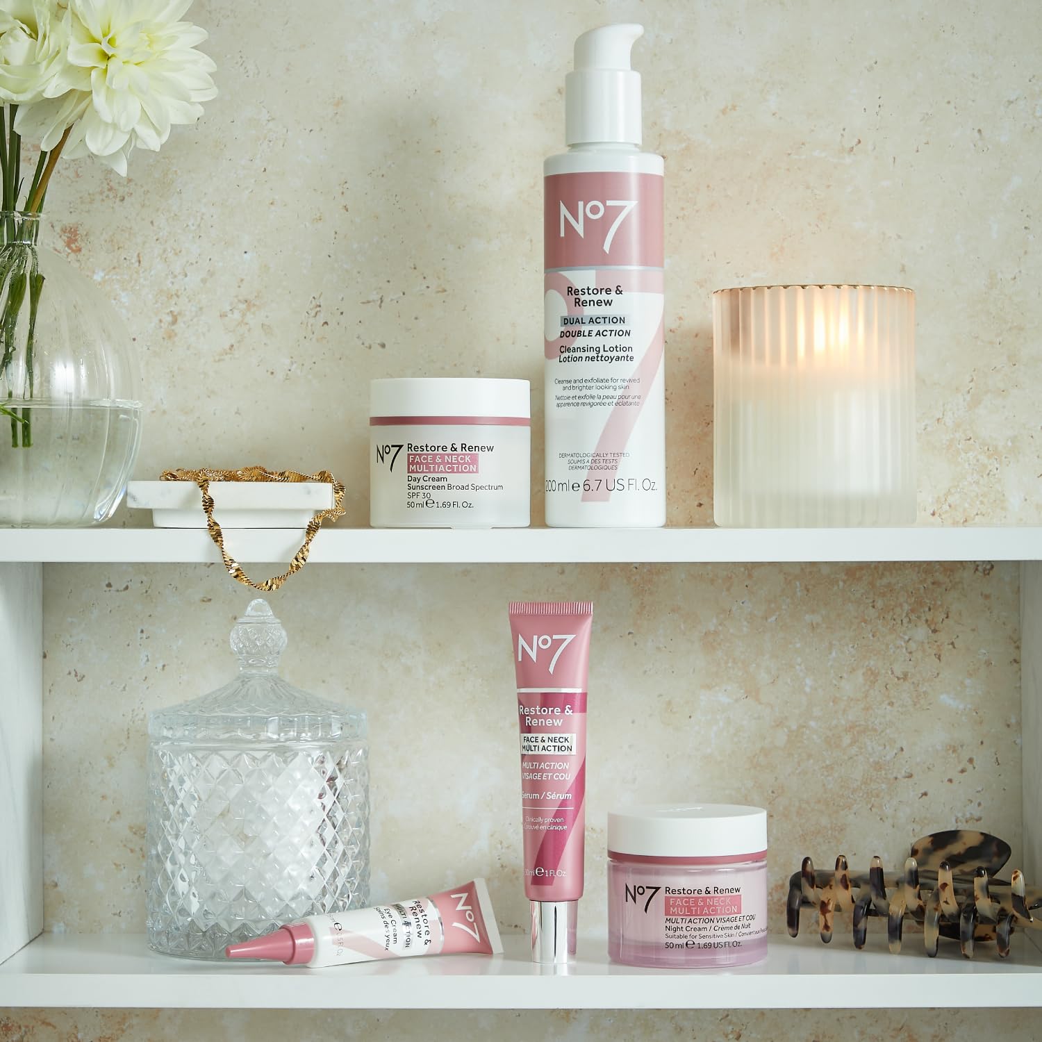 Lotion Ready Skin No7 Restore & Renew prépare la peau