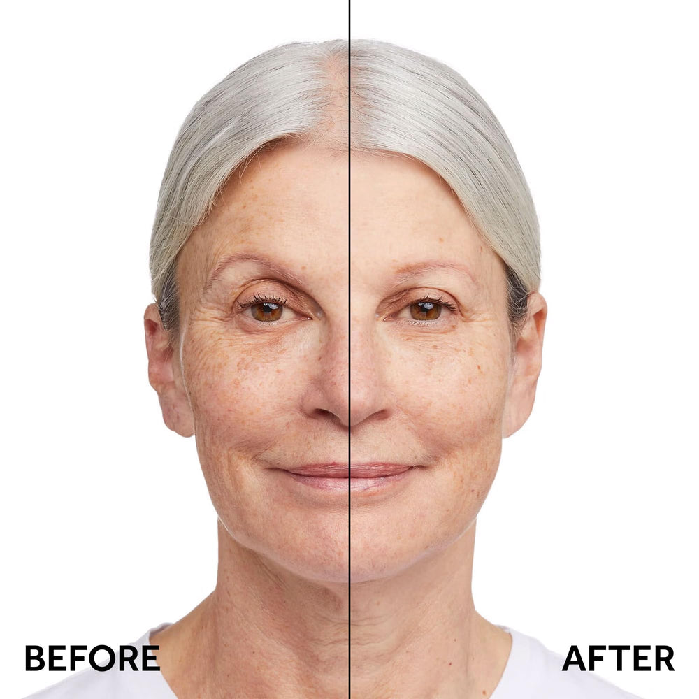 No7 Restore & Renew swatch on skin demonstrates medium coverage