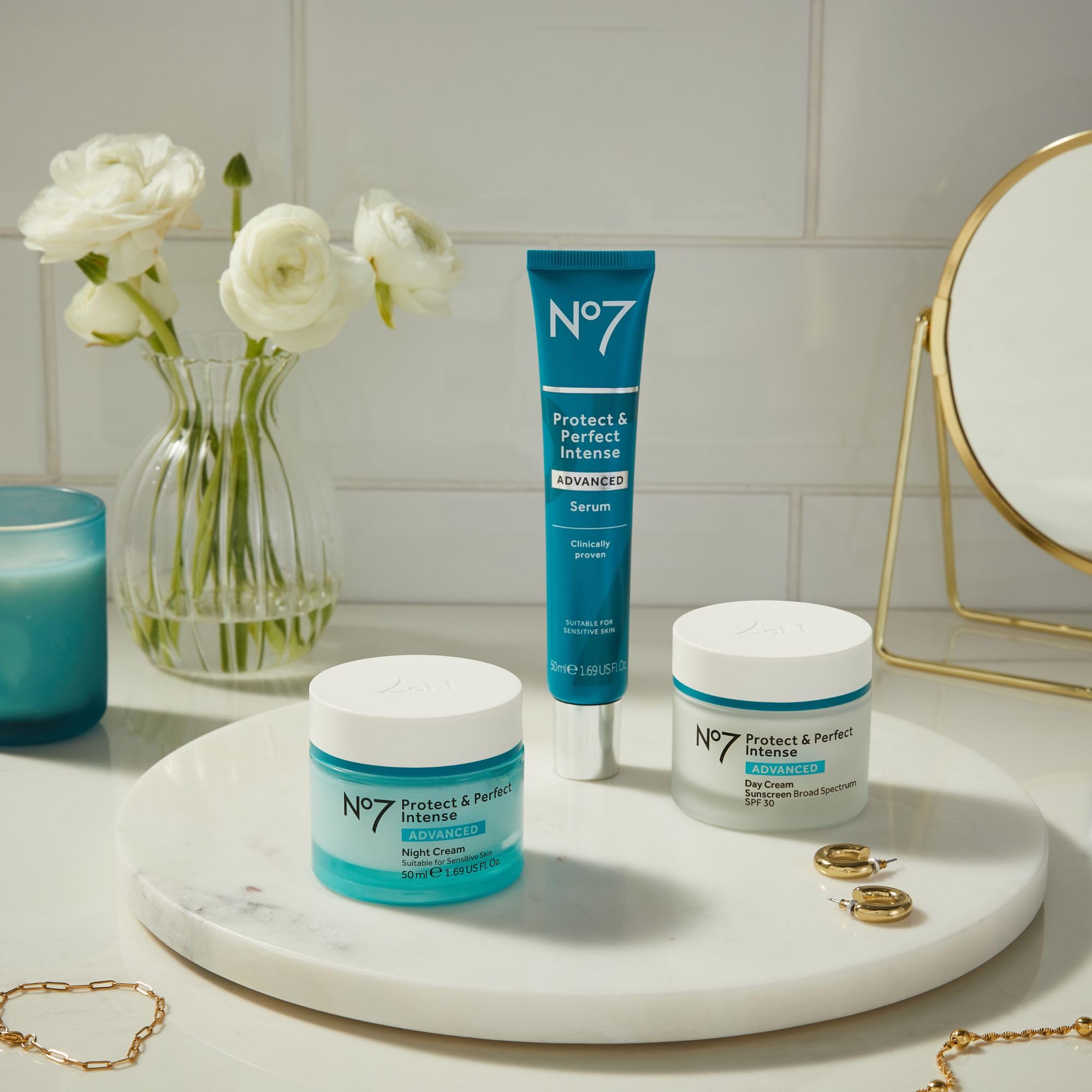 Close-up du complexe antioxydant breveté No7 Protect & Perfect