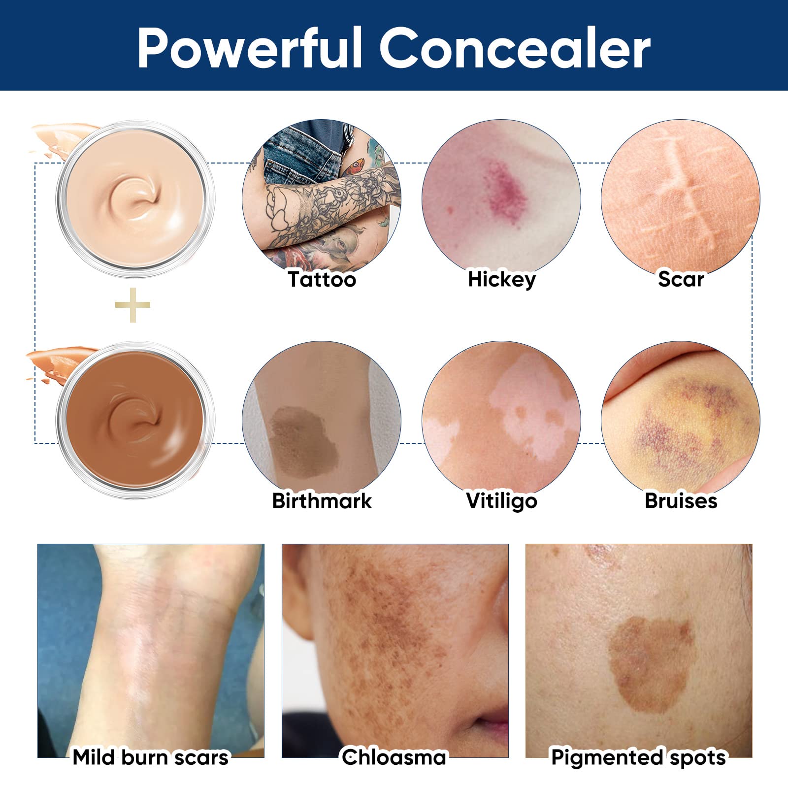 NOBA application couverture peau – démonstration du lissage sur la peau.