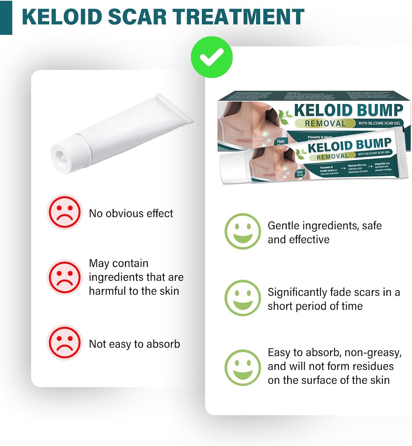 NOBA Keloide crème application quotidienne — convient pour visage et corps.