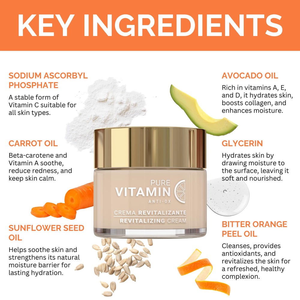 Base maquillage idéale avec la crème Vitamin C Noche Y Dia.