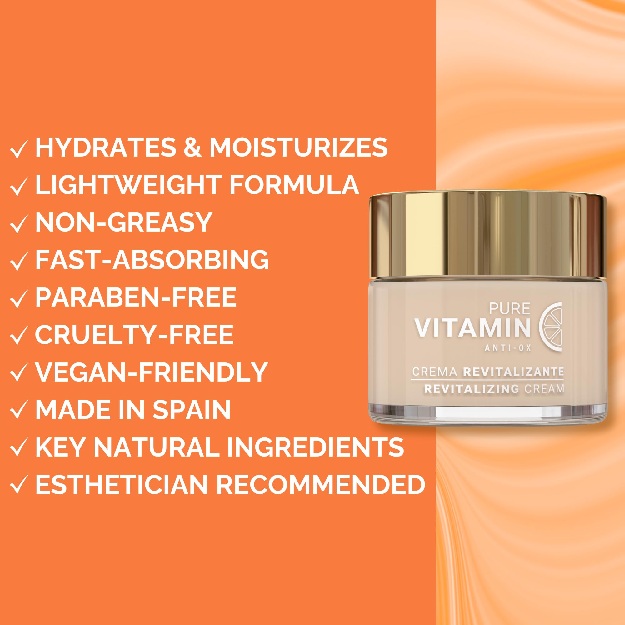 Application de la crème Noche Y Dia Vitamin C sur peau légère.