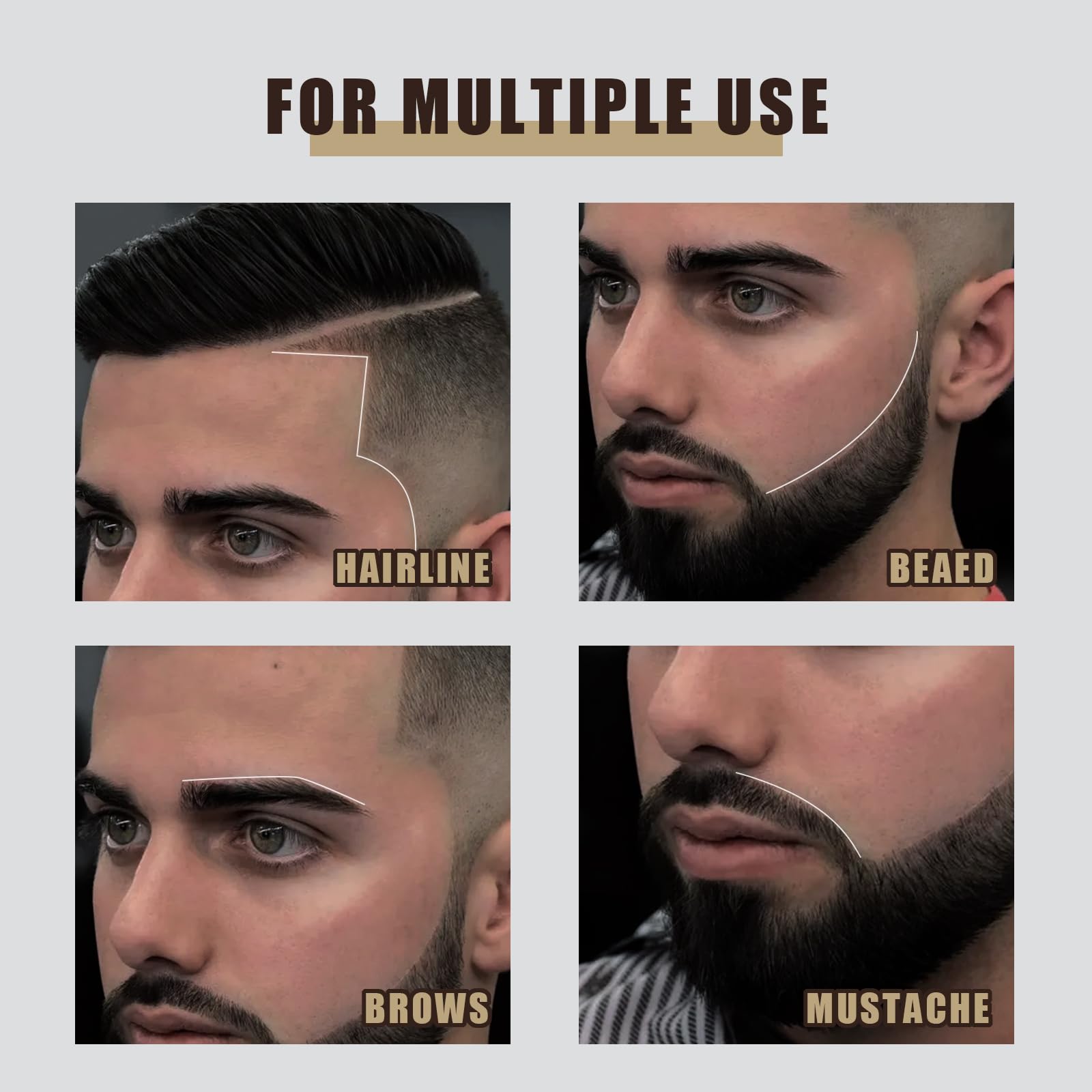Noerrors crayon barbier, utilisation quotidienne sur cheveux et barbe pour contours propres.