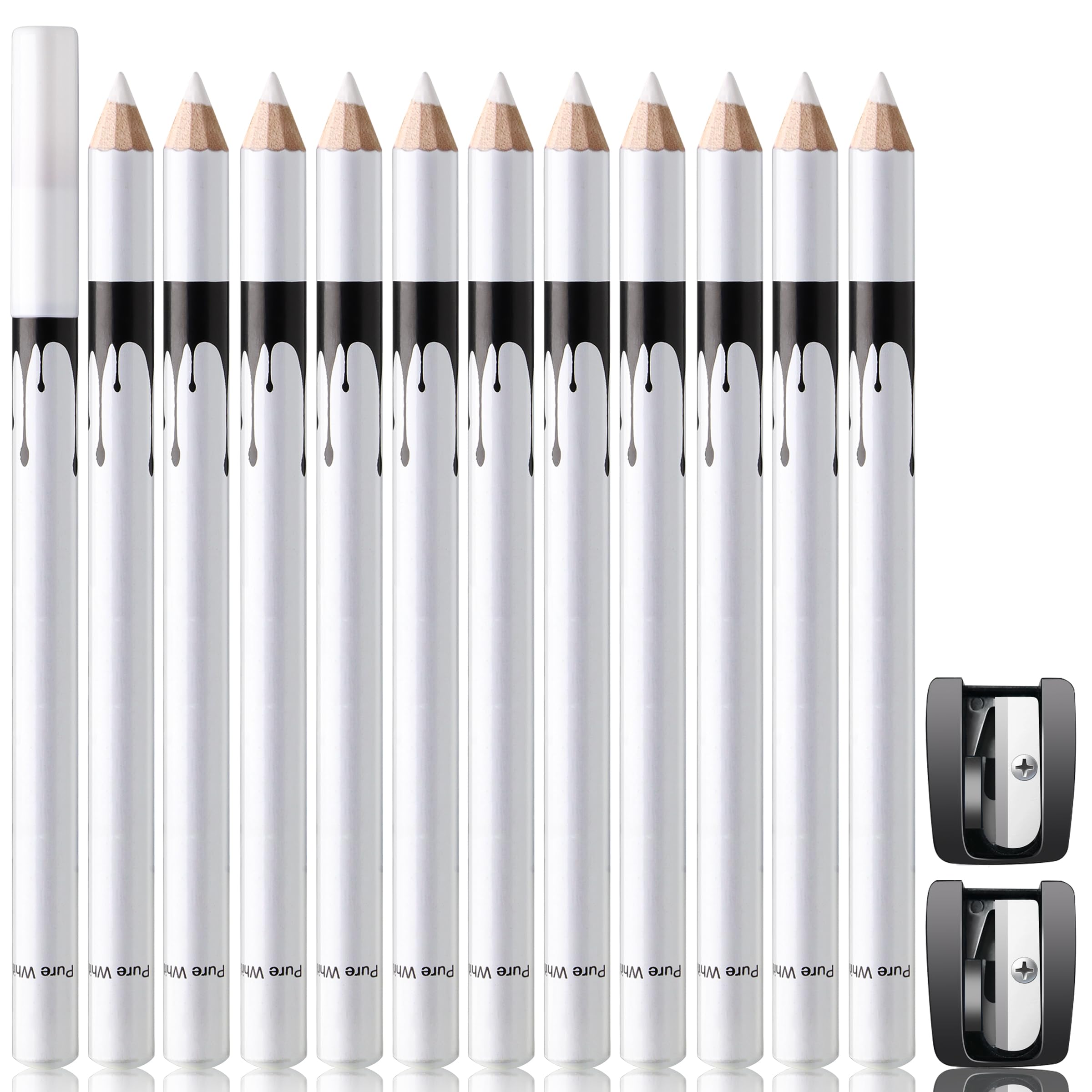 Noerrors ensemble 12 crayons barbier blanc pour dessiner une ligne de cheveux nette