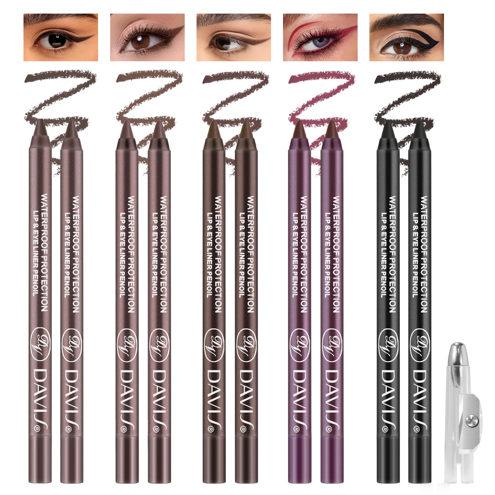 Noerrors crayon gel pour les yeux noir et prune, trait précis longue tenue.