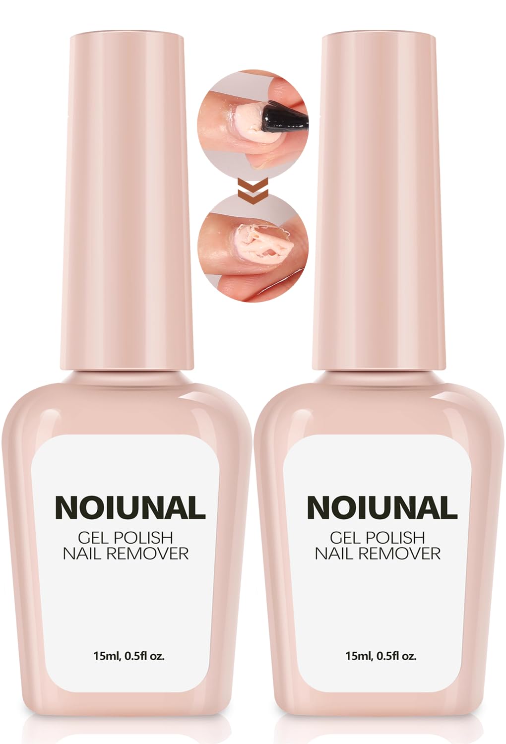 Noiunal dissolvant gel: bouteille 2-pack pour dissolution rapide du vernis gel.