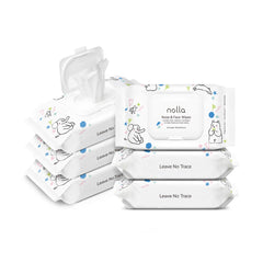 Lingettes Nolla pour nez et visage bébé, nettoyage doux et sûr