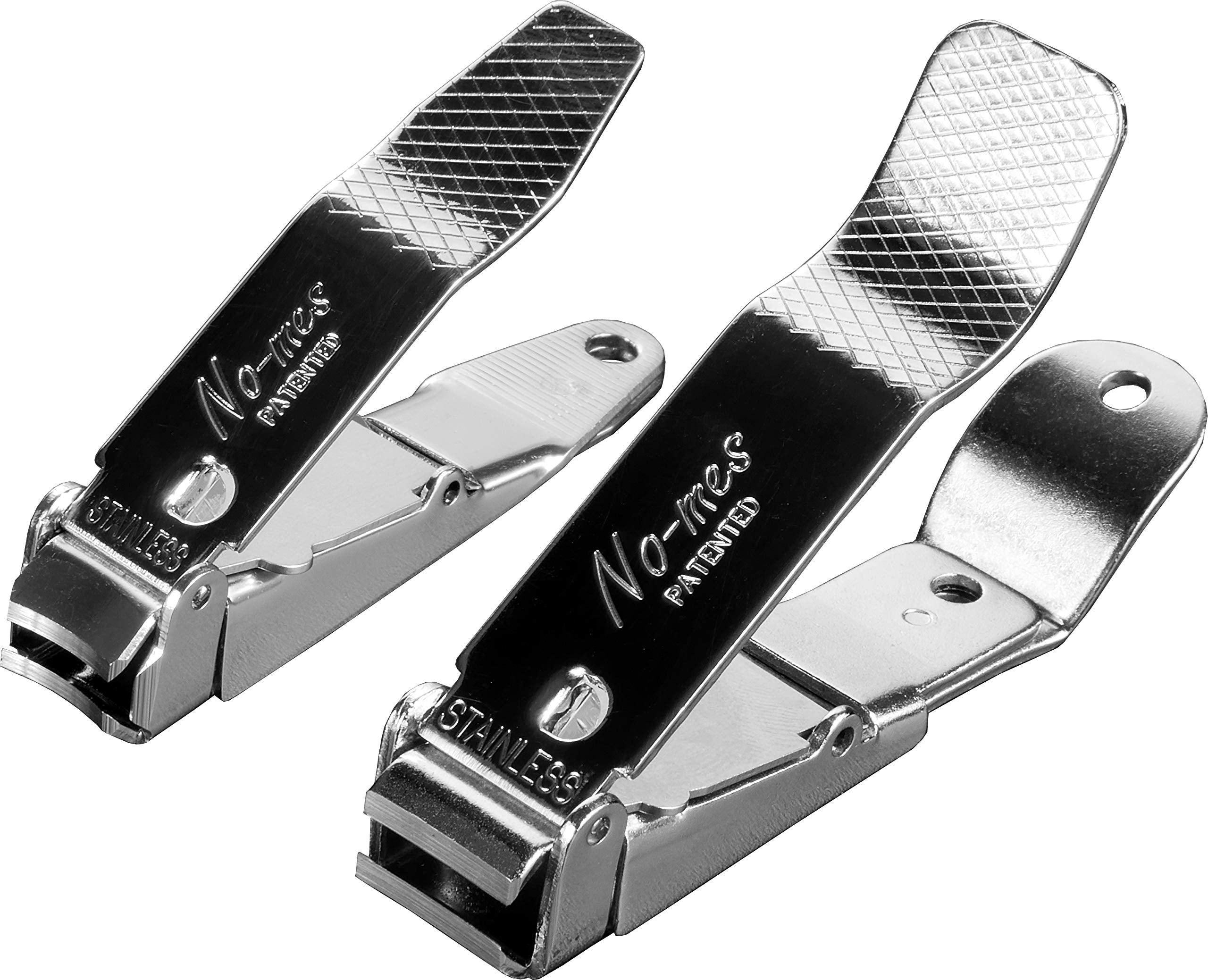 No-Mes fingernail and toenail clipper set with clipping catcher for mess-free grooming.