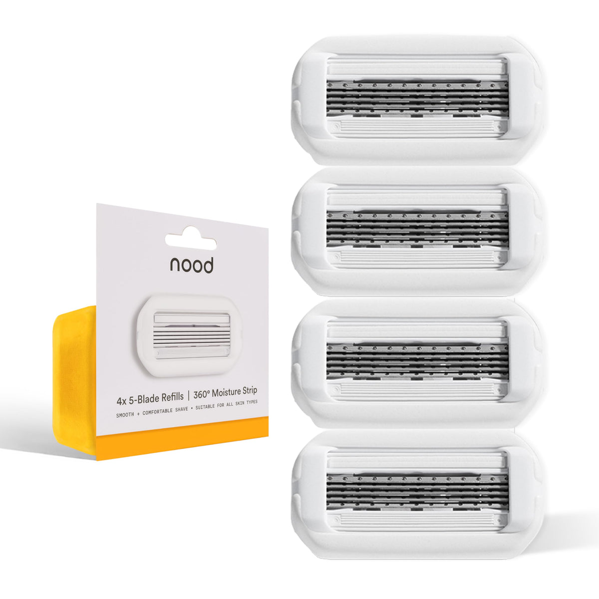 Nood refills lames-5 en acier inoxydable offrent un rasage précis sur toutes les zones.