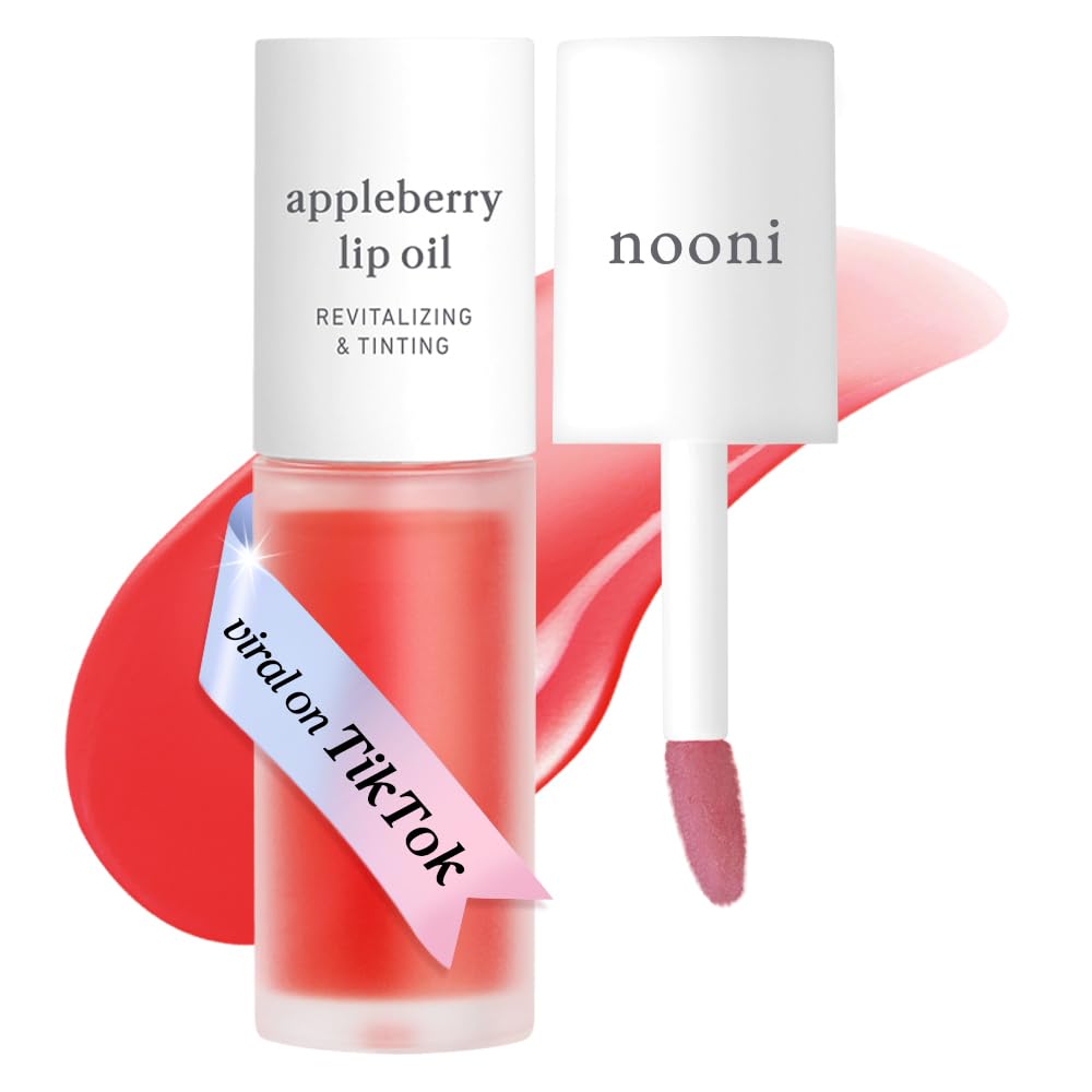 NOONI Appleberry Huile Lèvres flacon, hydratation durable et éclat naturel.