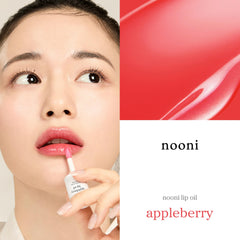 Texture et couleur sur rouge des lèvres NOONI Appleberry.