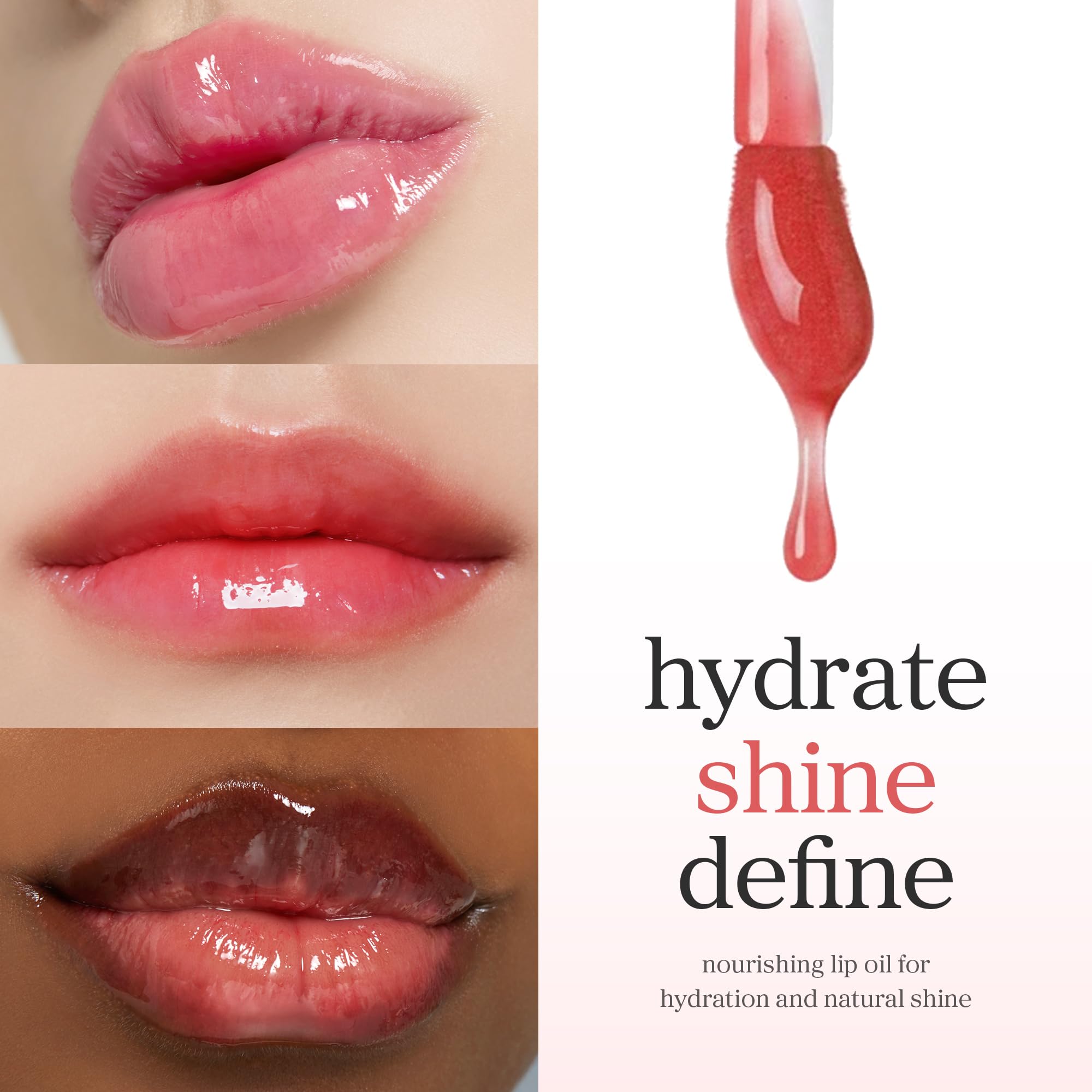 Texture hydratante NOONI Appleberry Lip Oil sur les lèvres.