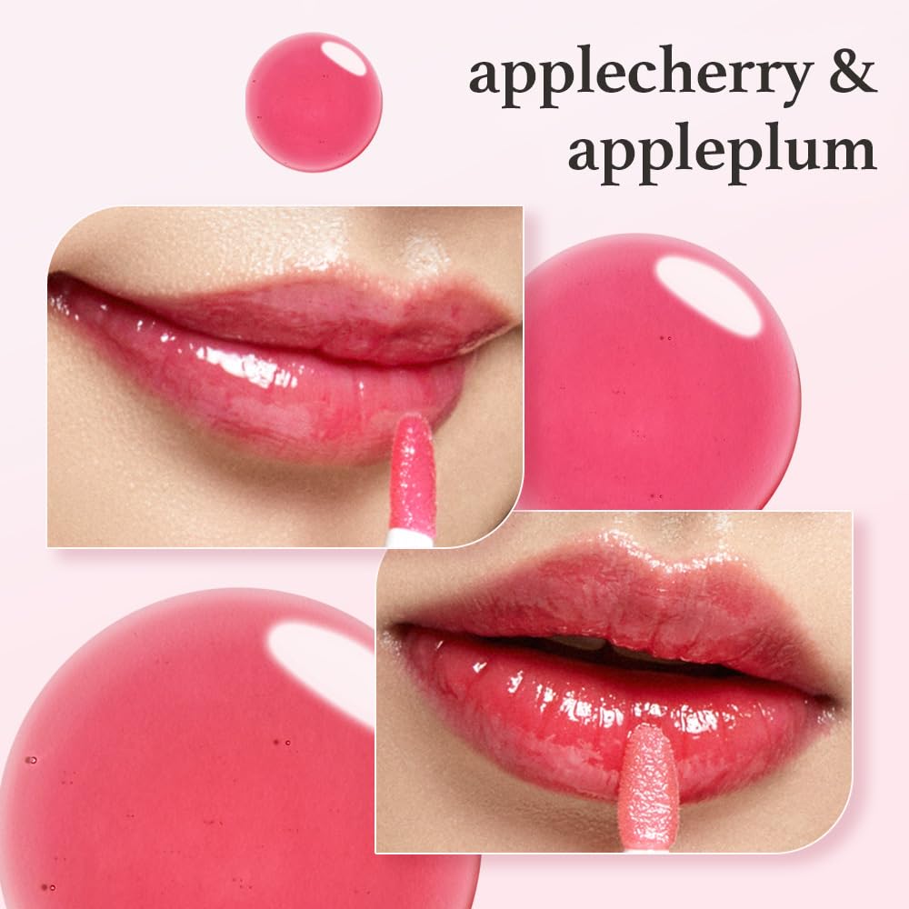 NOONI Huile Lèvres Applecherry teinte, effet gloss discret et nourrissant.
