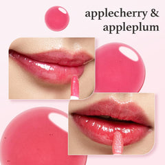 NOONI Huile Lèvres Applecherry teinte, effet gloss discret et nourrissant.