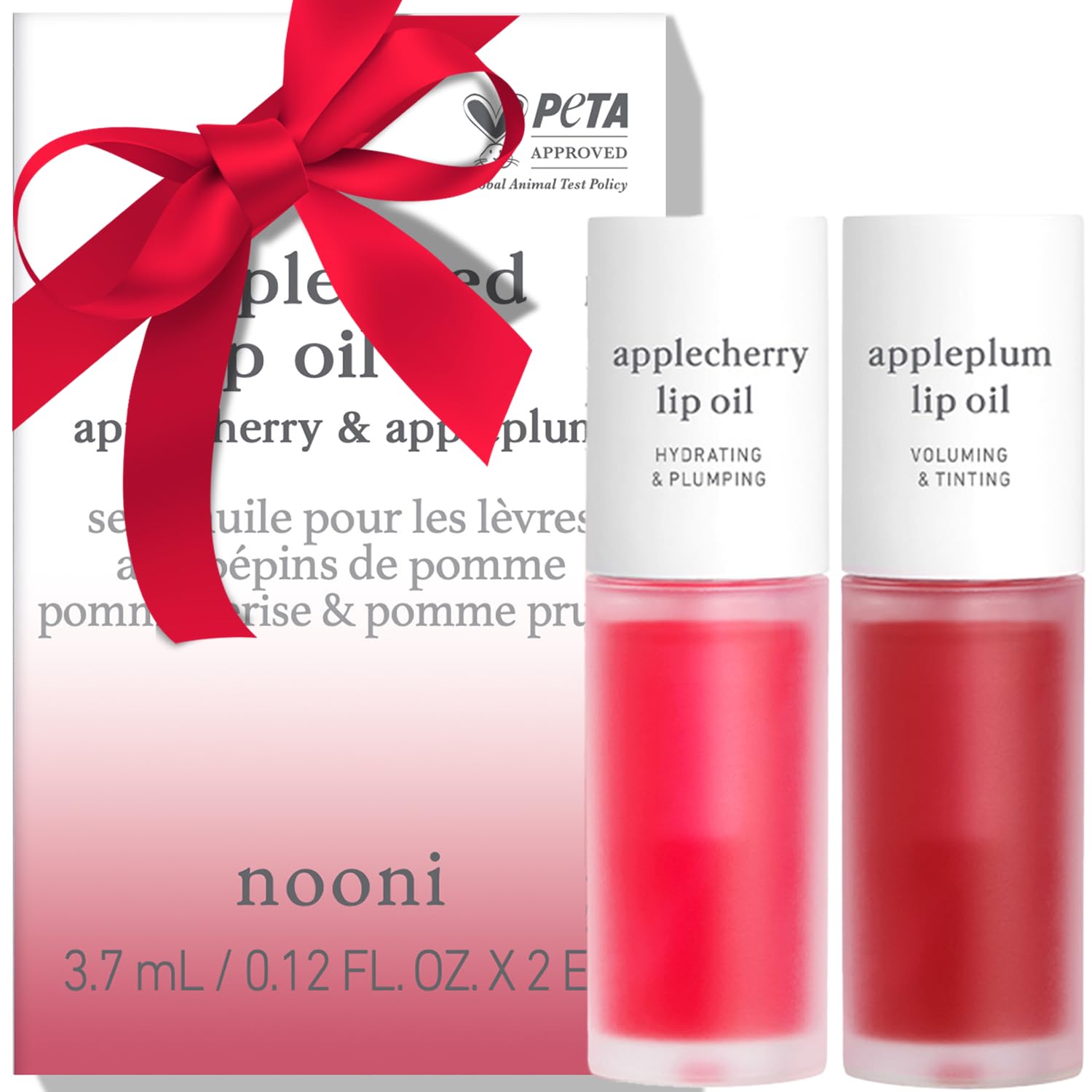 NOONI Huile Lèvres Appleseed en bouteille, hydratation légère et douceur satinée.
