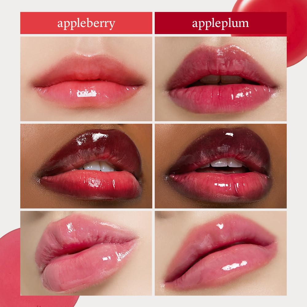 NOONI Lip Oil Appleberry: teinte subtile et fini lumineux sur les lèvres.