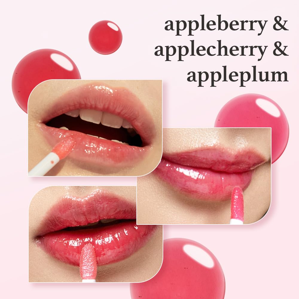 Nooni Lip Oil Applecherry, flacon lumineux avec fini teinté subtil.