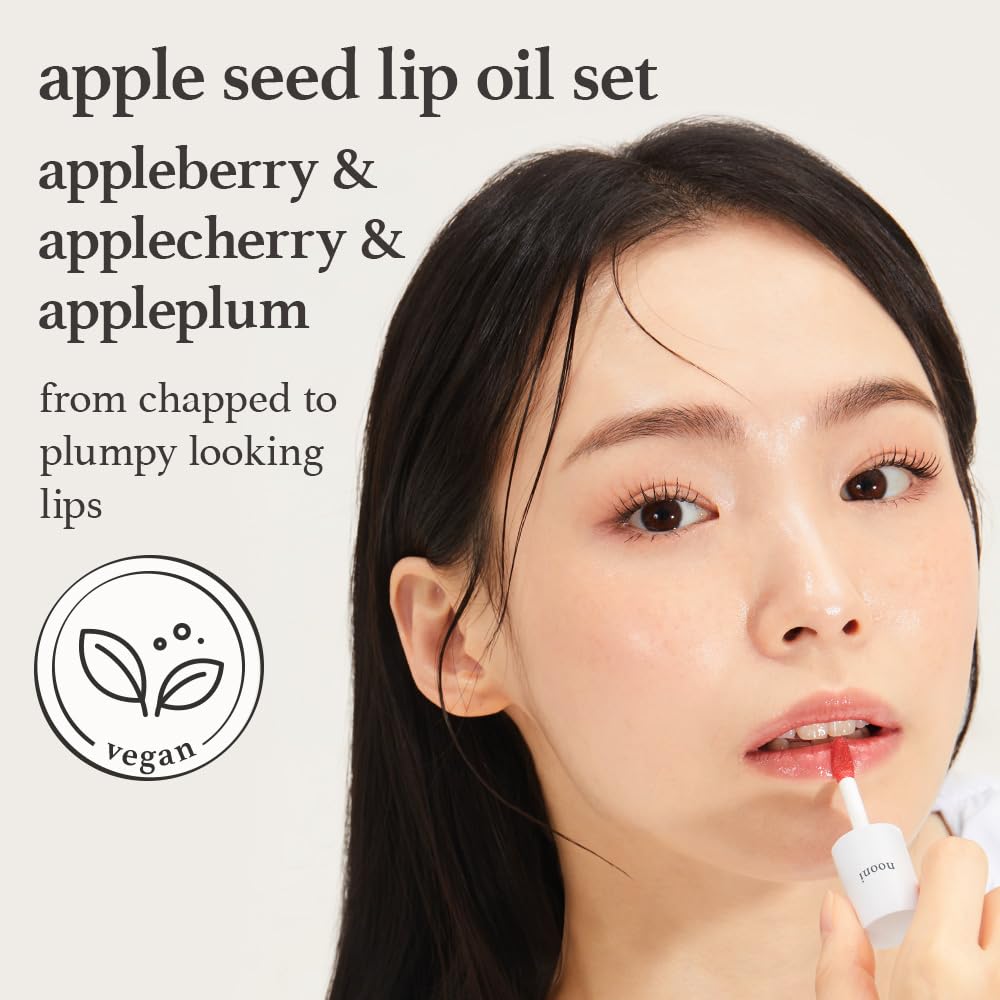 Nooni Lip Oil Appleplum, texture soyeuse qui hydrate et adoucit.