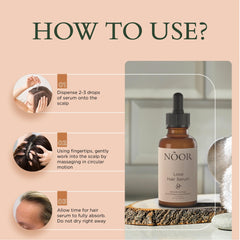 Texture non grasse NOOR HAIR, absorption rapide sans film gras.