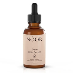 NOOR HAIR sérum olives africaines dans une bouteille, soin capillaire nourrissant.
