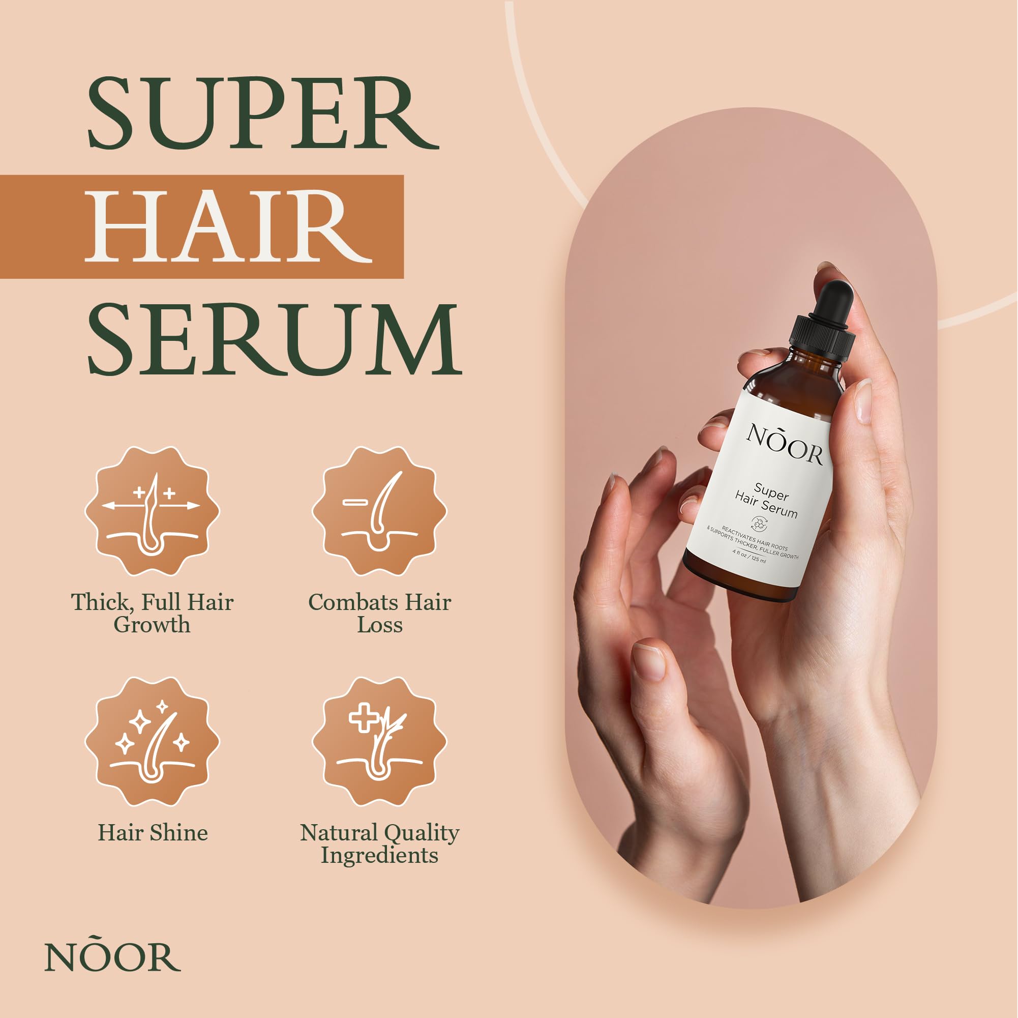 NOOR HAIR pipette-doseuse: dosage précis pour une application quotidienne en douceur.