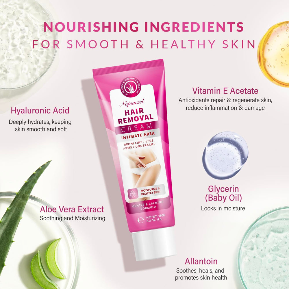 NOPUNZEL crème épilation femme – aisselles douces sans irritation.