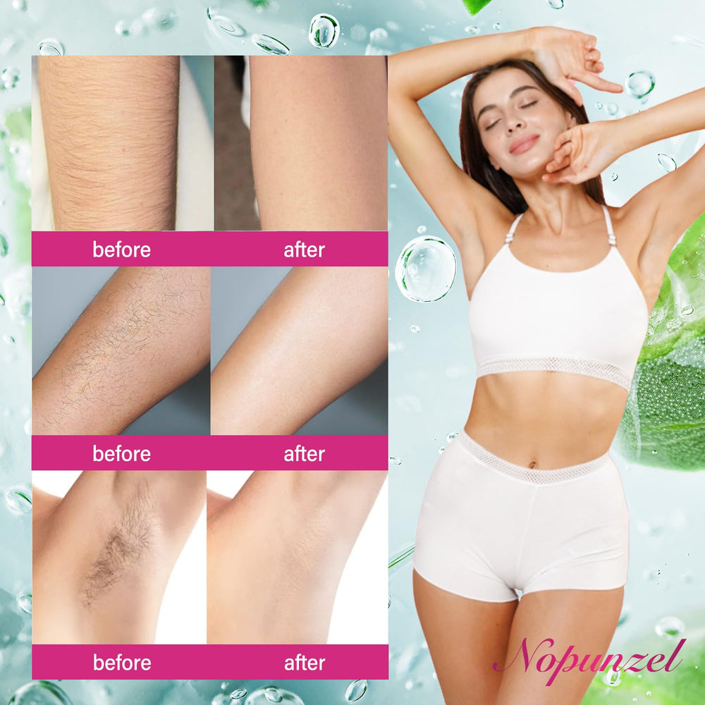 NOPUNZEL crème épilation femme – bras peau satinée après application facile.