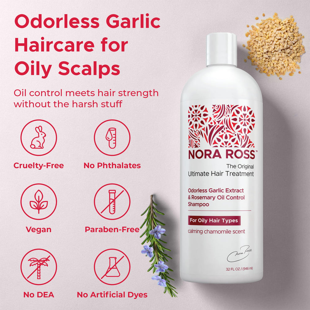Nora Ross Shampoing Clarifiant – Mousse nettoyante douce pour cheveux gras.